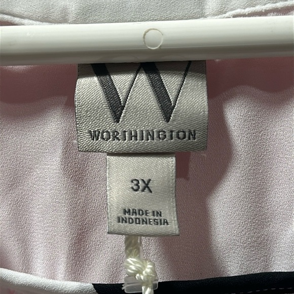 WORTHINGTON Black/White Polka Dot Blouse Size 3X NWT - Picture 4 of 5